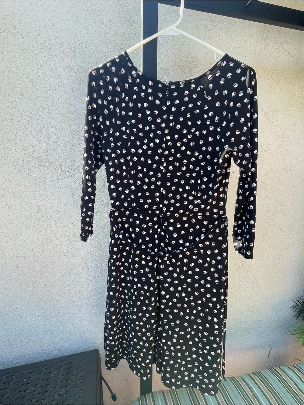 LOFT Black Dress with White Dot Print